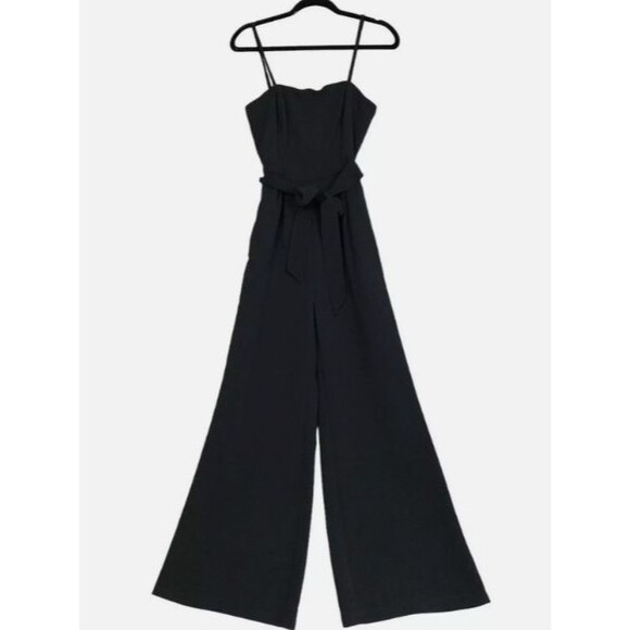Vineyard Vines Pants - Vineyard Vines Women Size 8 Solid Black Spaghetti Strap Sleeveless Jumpsuit